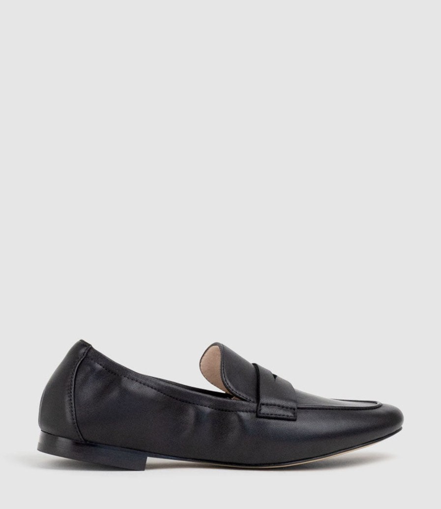 Edward Meller Gulliver Almond Toe Moccasin In Black Hot