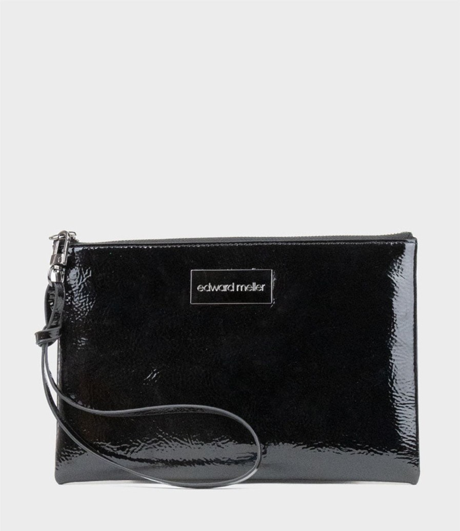 Edward Meller Nereli Oversized Clutch In Black Patent Online