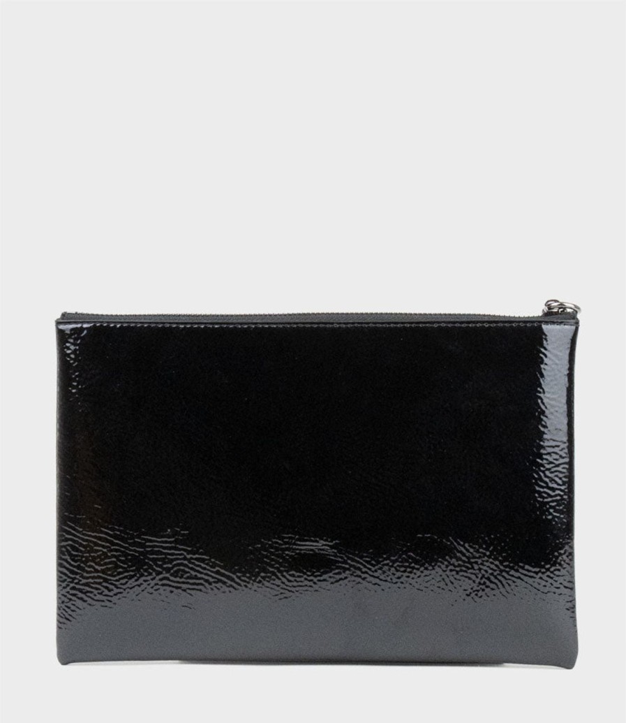 Edward Meller Nereli Oversized Clutch In Black Patent Online