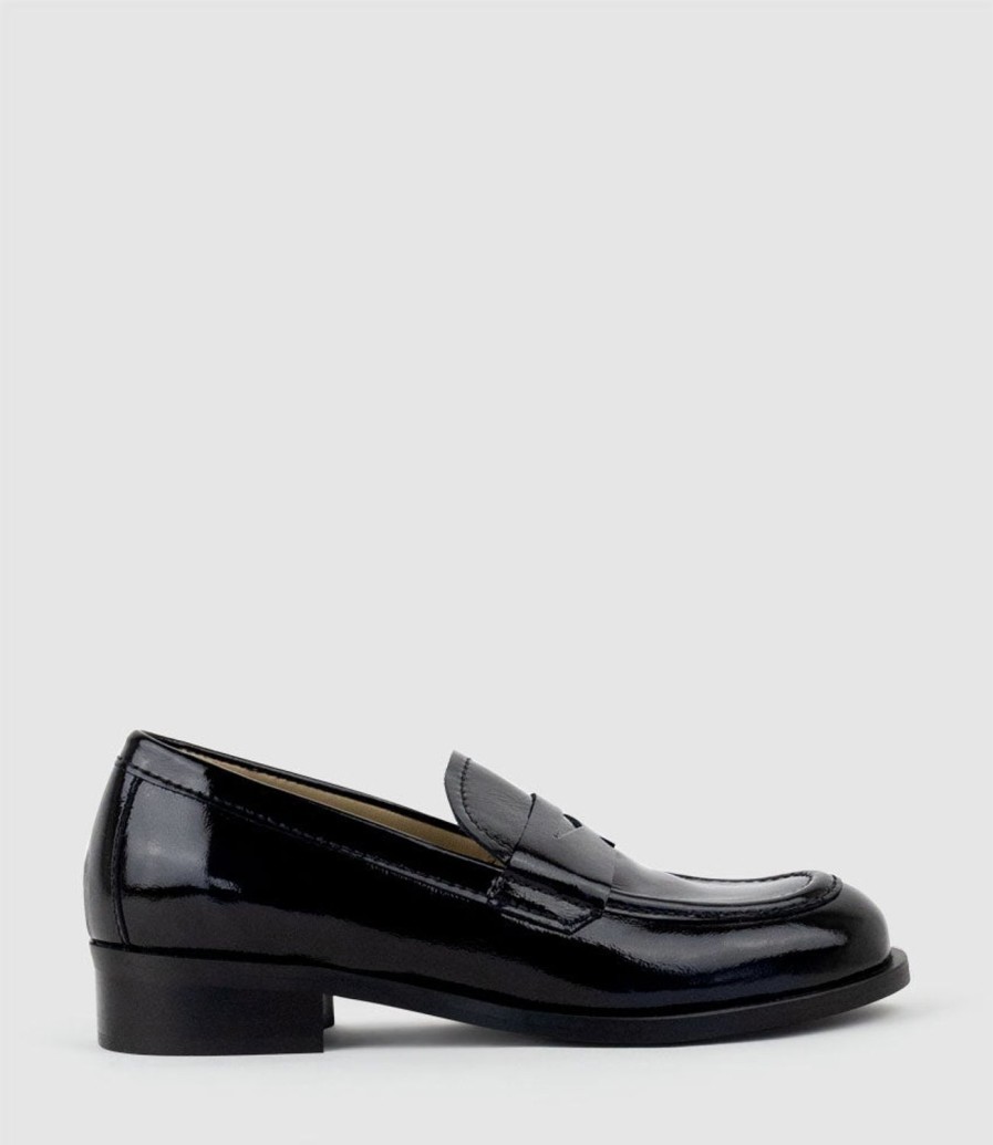 Edward Meller Dominic Moccasin In Black Patent Clearance