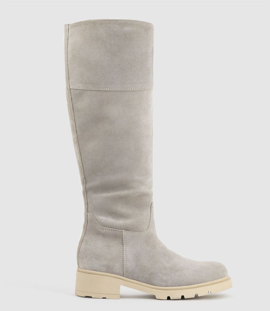 Edward Meller Savoury Classic Knee Boot In Pebble Suede Hot