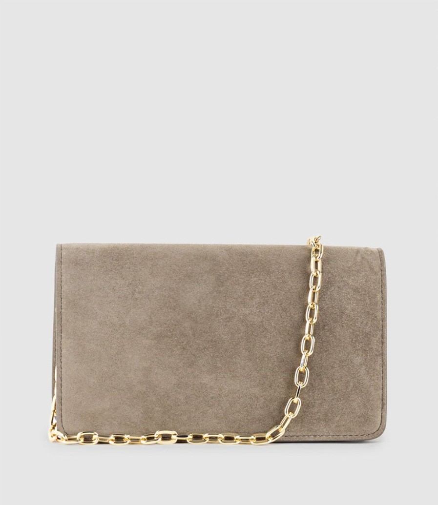 Edward Meller Nyx Evening Bag In Latte Suede Best