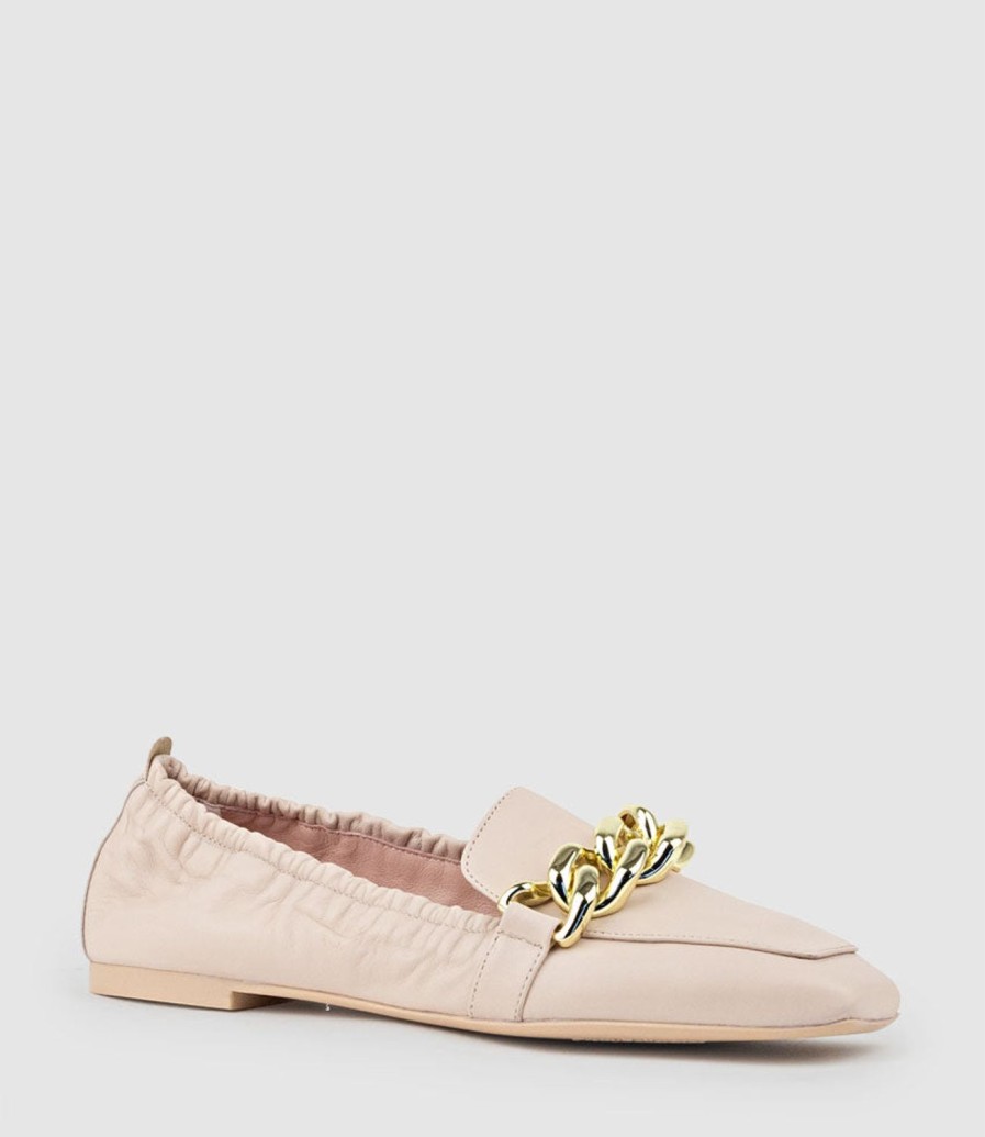 Edward Meller Giani Loafer With Chain In Nude New