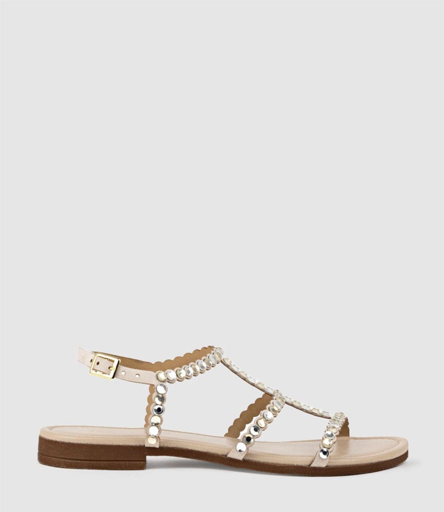 Edward Meller Selan Crystal Sandal In Offwhite Best