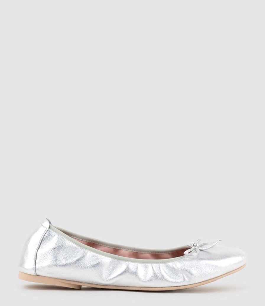 Edward Meller Esme Classic Soft Ballet In Silver New