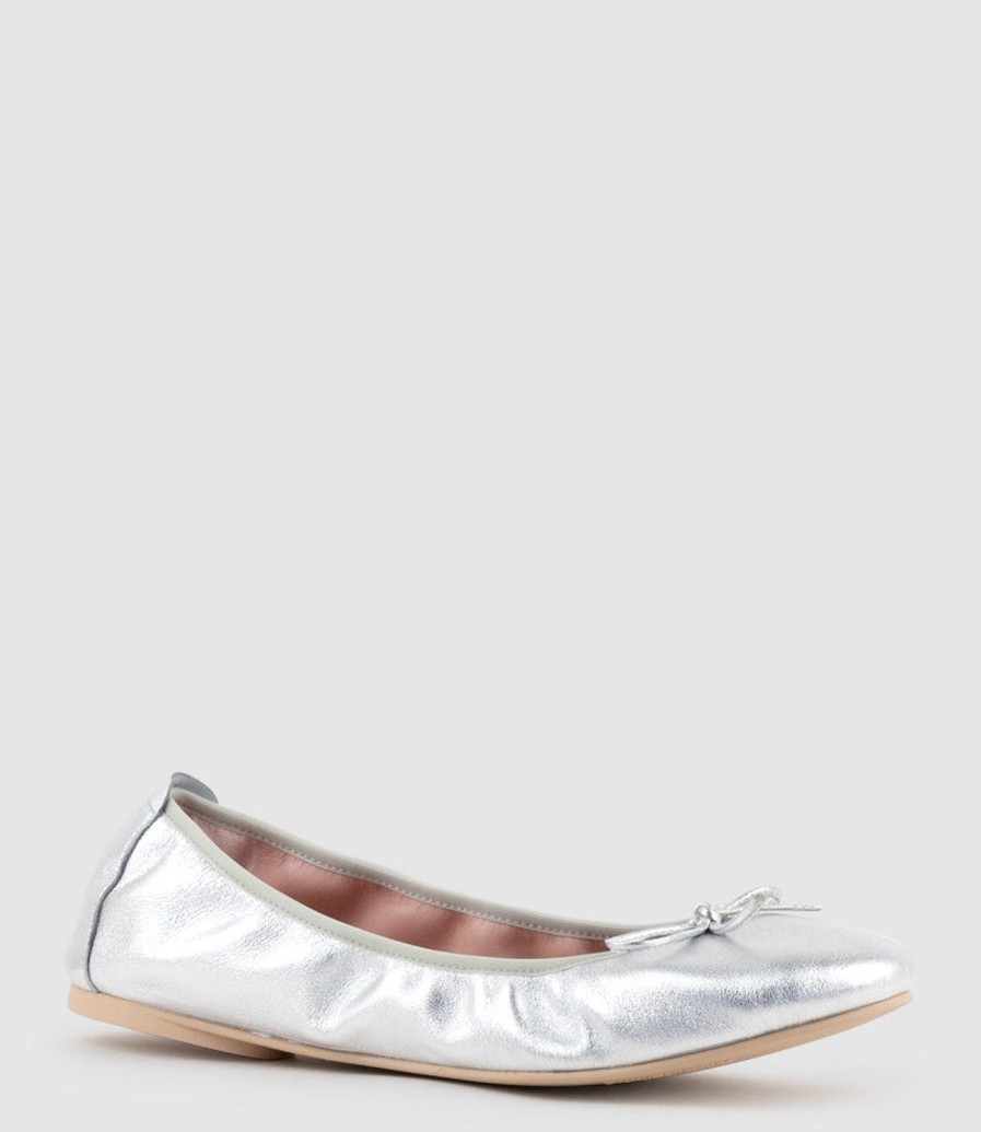 Edward Meller Esme Classic Soft Ballet In Silver New