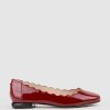 Edward Meller Fara Scalloped Ballet Flat In Ruby Patent Online