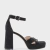 Edward Meller Richie95 Crossover Platform Sandal In Black Suede Wholesale