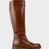 Edward Meller Vola Flat Knee High Boot In Brandy Online