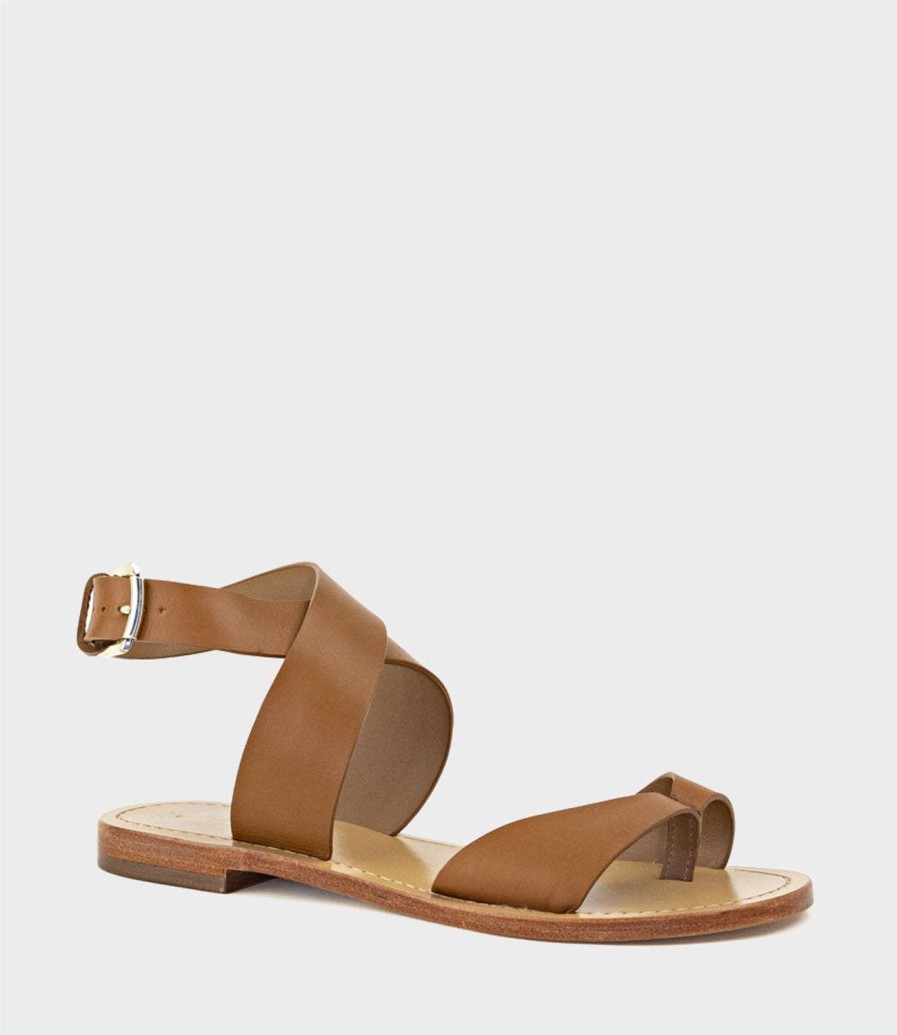 Edward Meller Solinda Ankle Wrap Sandal In Tan Wholesale