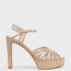 Edward Meller Syria110 Multistrap Platform Sandal In Nude Patent Hot