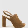 Edward Meller Ruler Platform Slingback Sandal In Tawny Suede Best