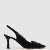 Edward Meller Daphne70 Slingback Pump In Black Suede Wholesale