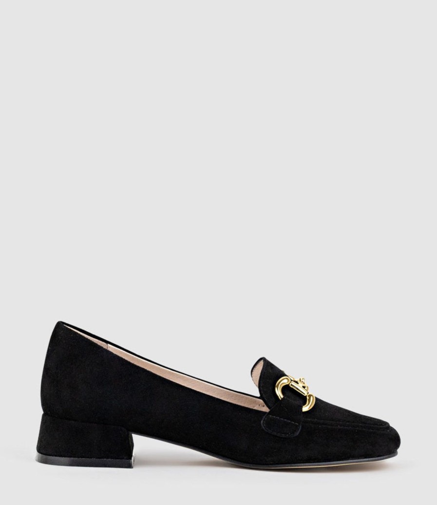 Edward Meller Harlee30 Moccasin With Trim In Black Suede Wholesale