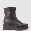 Edward Meller Gale Front Zip Boot On Wedge In Black Online