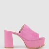 Edward Meller Talin90 Platform Combo Slide In Fuchsia Suede Online