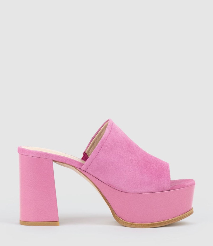 Edward Meller Talin90 Platform Combo Slide In Fuchsia Suede Online