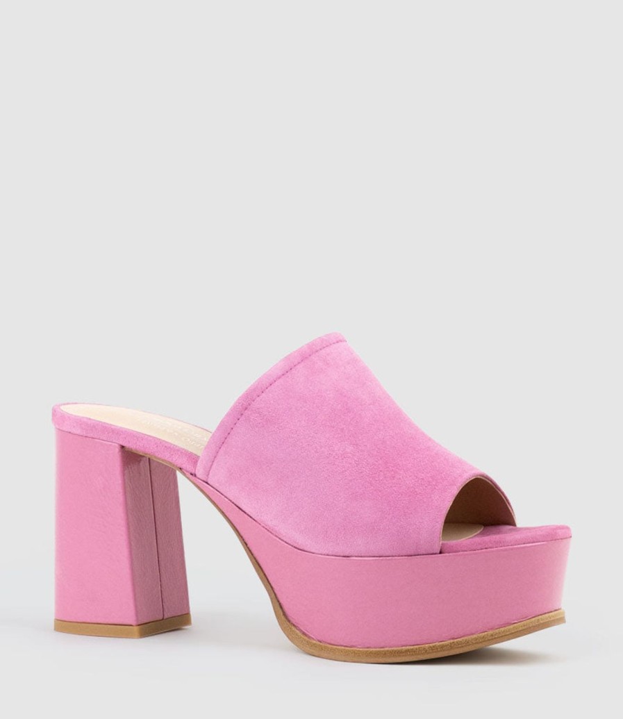 Edward Meller Talin90 Platform Combo Slide In Fuchsia Suede Online