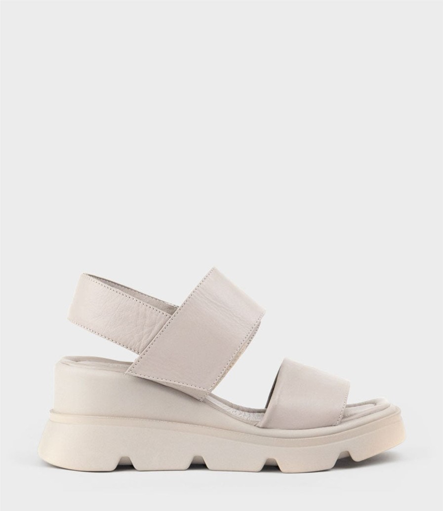 Edward Meller Lamar Two Strap Sandal On Exaggerated Unit In Grey Online