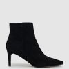 Edward Meller Zika75 Pointed Ankle Boot In Black Suede Online