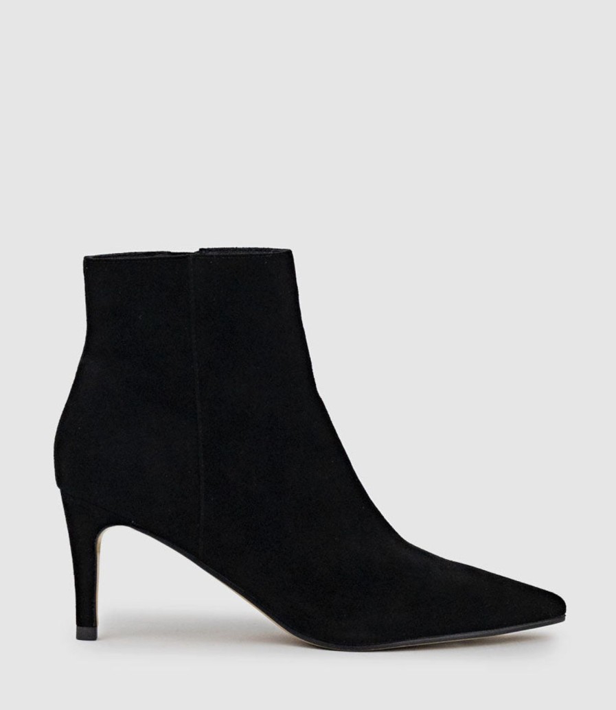 Edward Meller Zika75 Pointed Ankle Boot In Black Suede Online