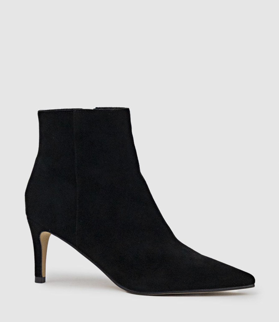 Edward Meller Zika75 Pointed Ankle Boot In Black Suede Online