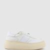 Edward Meller Jasper Retro Platform Sneaker In White Clearance