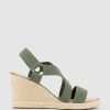 Edward Meller Miria Elastic Crossover Espadrille In Khaki Best