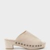 Edward Meller Inara65 Studded Slide On Unit In Biscuit Suede Online