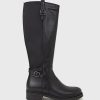 Edward Meller Saints Classic Flat Knee High Boot In Black Clearance