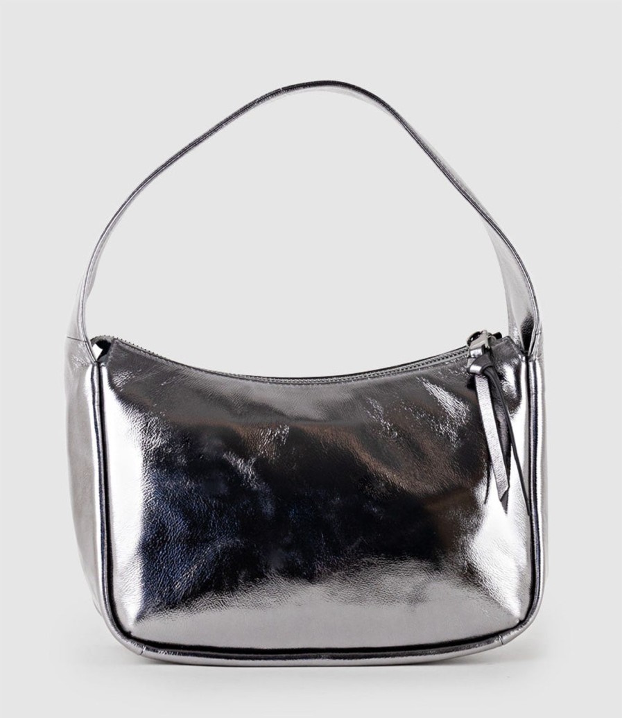 Edward Meller Narina Large Soft Bag In Pewter Crush Hot