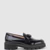 Edward Meller Galt Moccasin With Tonal Trim In Black High Shine New