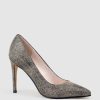 Edward Meller Gaga 100Mm Pointed Toe Pump In Gold Speckle Clearance