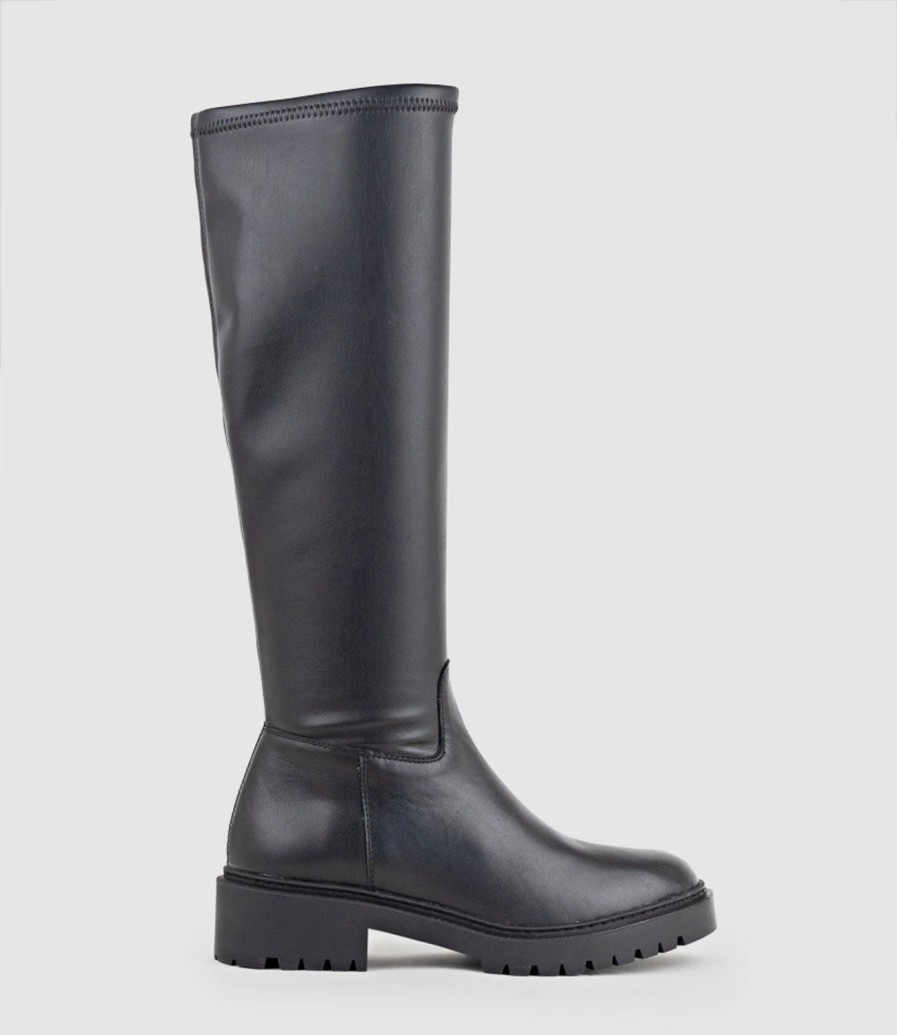 Edward Meller Vaught Stretch Knee High Boot In Black Best