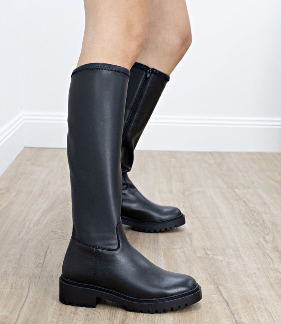 Edward Meller Vaught Stretch Knee High Boot In Black Best