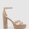 Edward Meller Sloane110 Platform Sandal In Nude Suede Wholesale