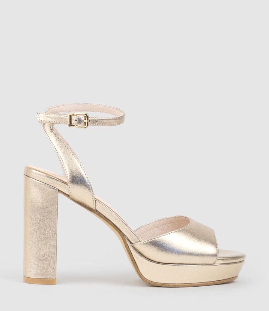 Edward Meller Rena100 Open Toe Platform Sandal In Rosegold New