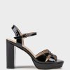 Edward Meller Regent100 Interlocked Detail Platform Sandal In Black Patent Wholesale