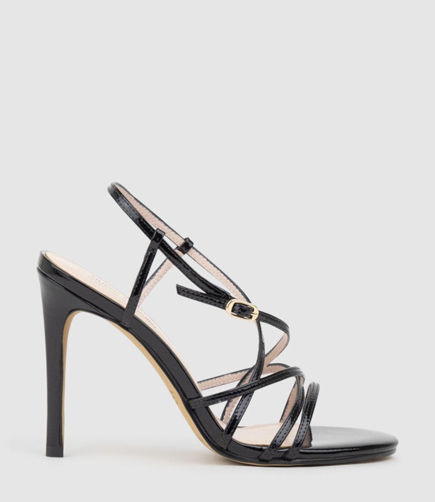 Edward Meller Willa100 Strappy Sandal In Black Patent Best