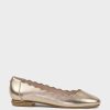 Edward Meller Fara Scalloped Ballet Flat In Rosegold Clearance