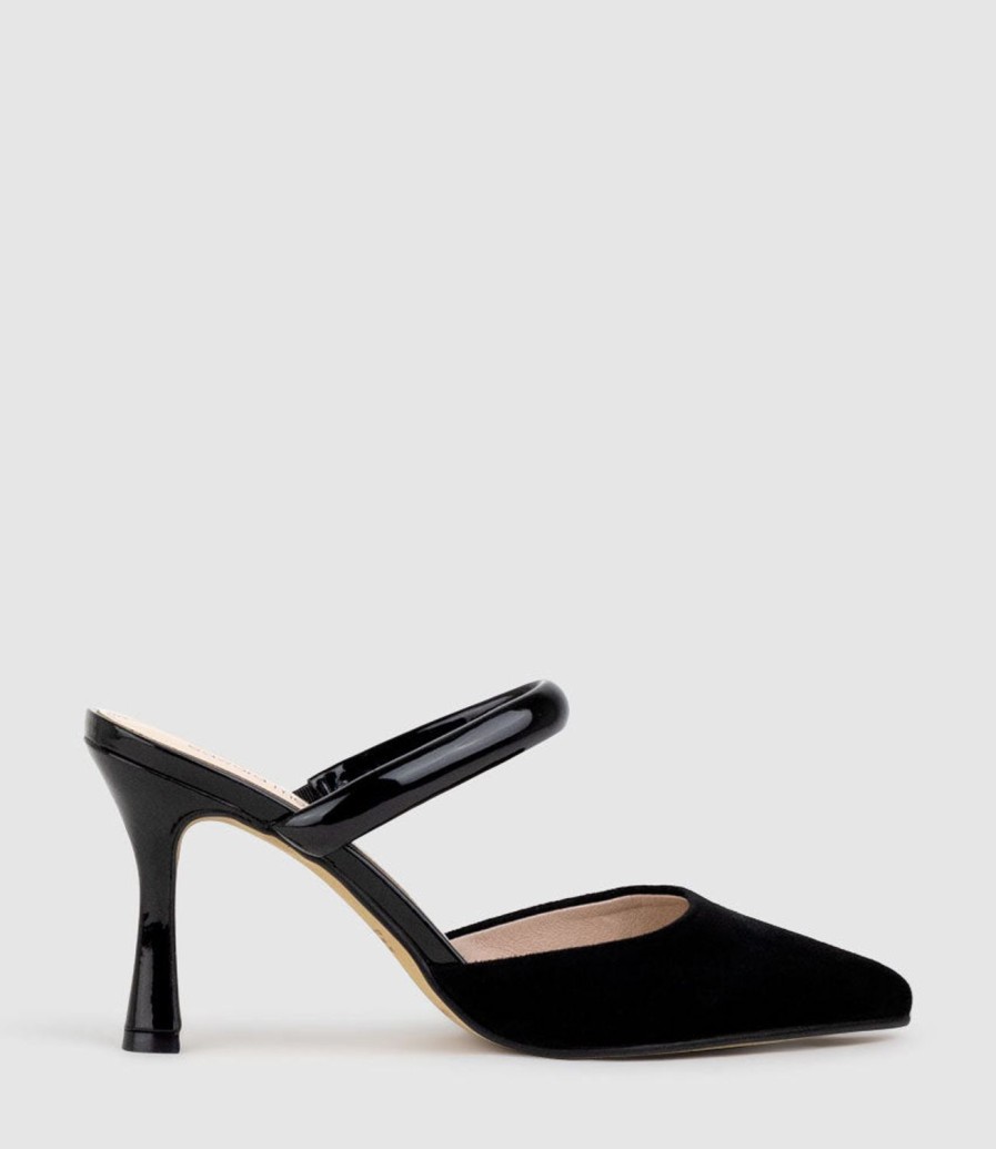 Edward Meller Ashe85 Closed Toe Slide In Black Suede Wholesale