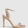 Edward Meller Wisp100 Single Strap Sandal In Rosegold Sparkle Wholesale