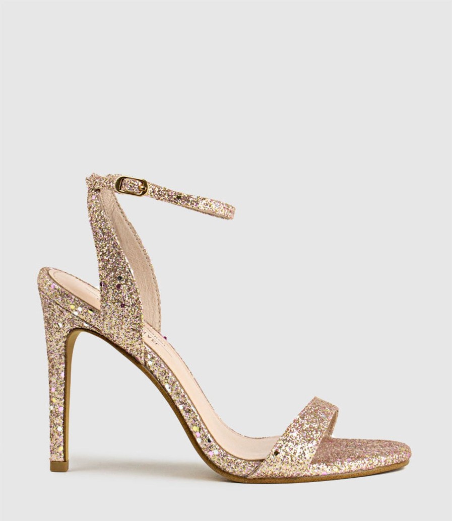 Edward Meller Wisp100 Single Strap Sandal In Rosegold Sparkle Wholesale