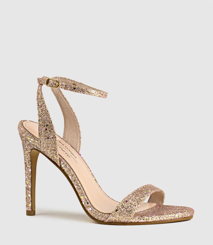 Edward Meller Wisp100 Single Strap Sandal In Rosegold Sparkle Wholesale