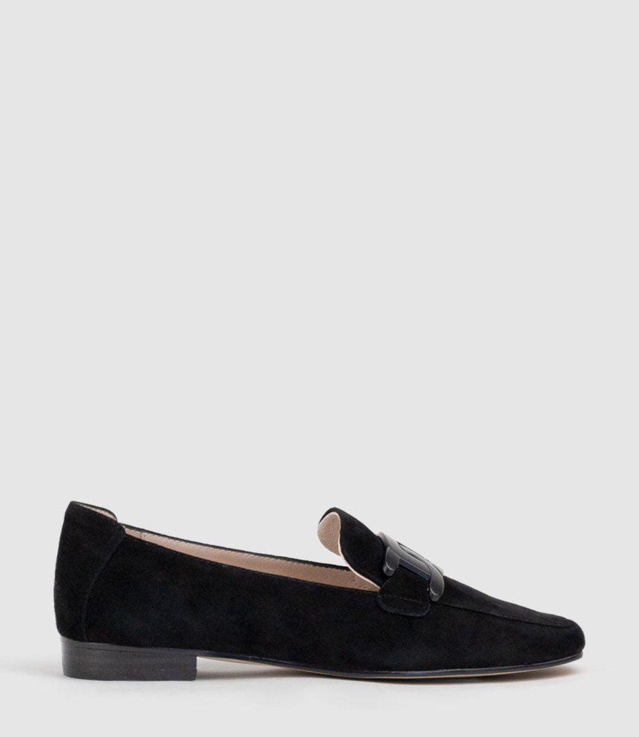 Edward Meller Graded Moccasin With Tonal Hardware In Black Suede Hot