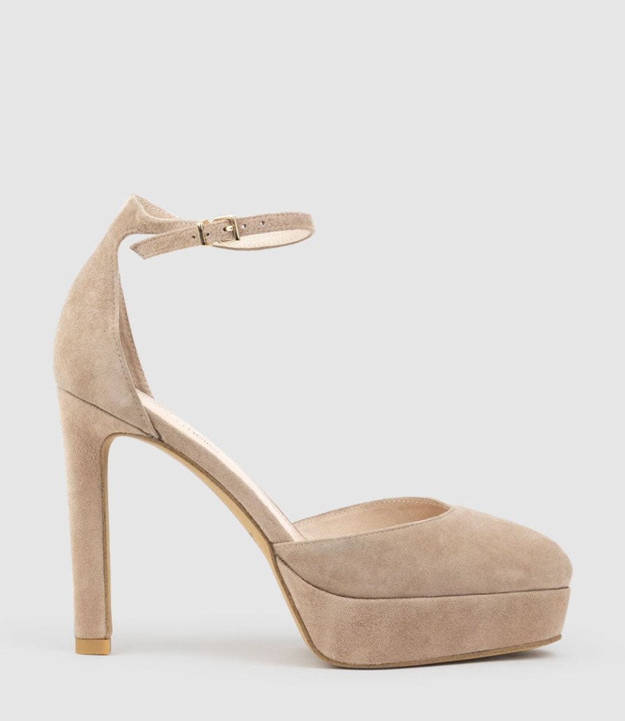 Edward Meller Cody110 Dorsay Platform Pump In Nude Suede Best