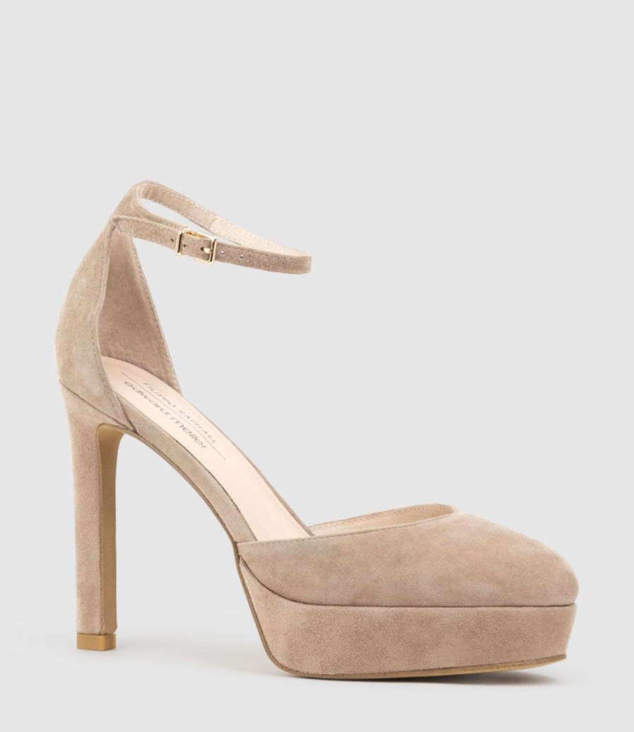 Edward Meller Cody110 Dorsay Platform Pump In Nude Suede Best