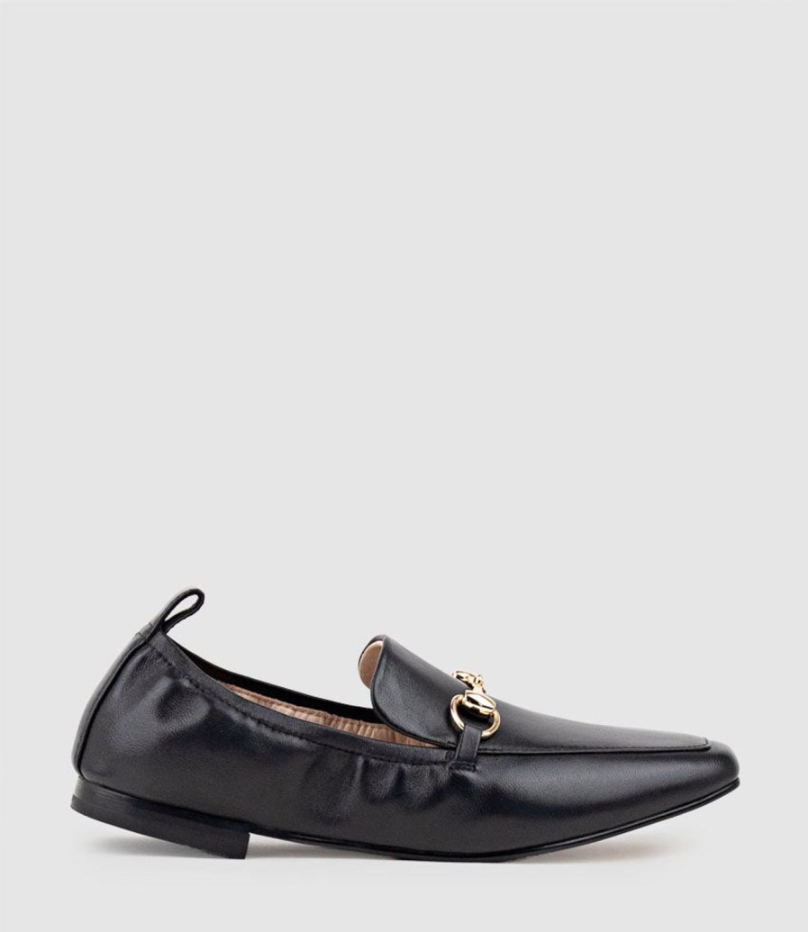 Edward Meller Finer Elastic Back Slipper With Hardware In Black Hot