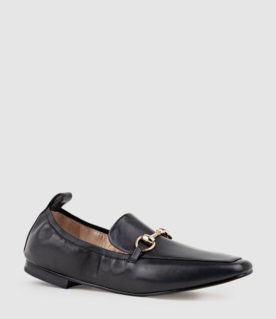 Edward Meller Finer Elastic Back Slipper With Hardware In Black Hot