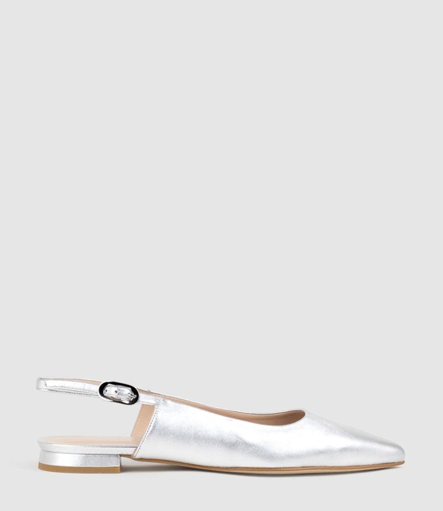 Edward Meller Elise Flat Closed Toe Sling In Silver Best